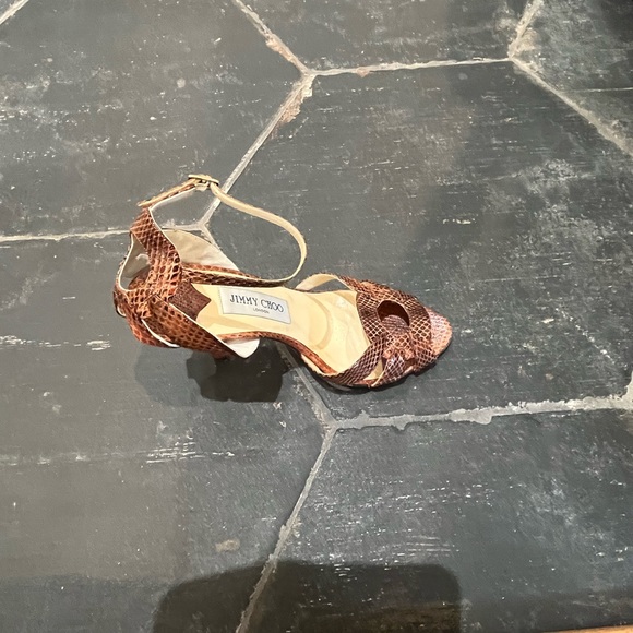 Jimmy Choo | brown snakeskin stiletto sandals - Picture 6 of 6
